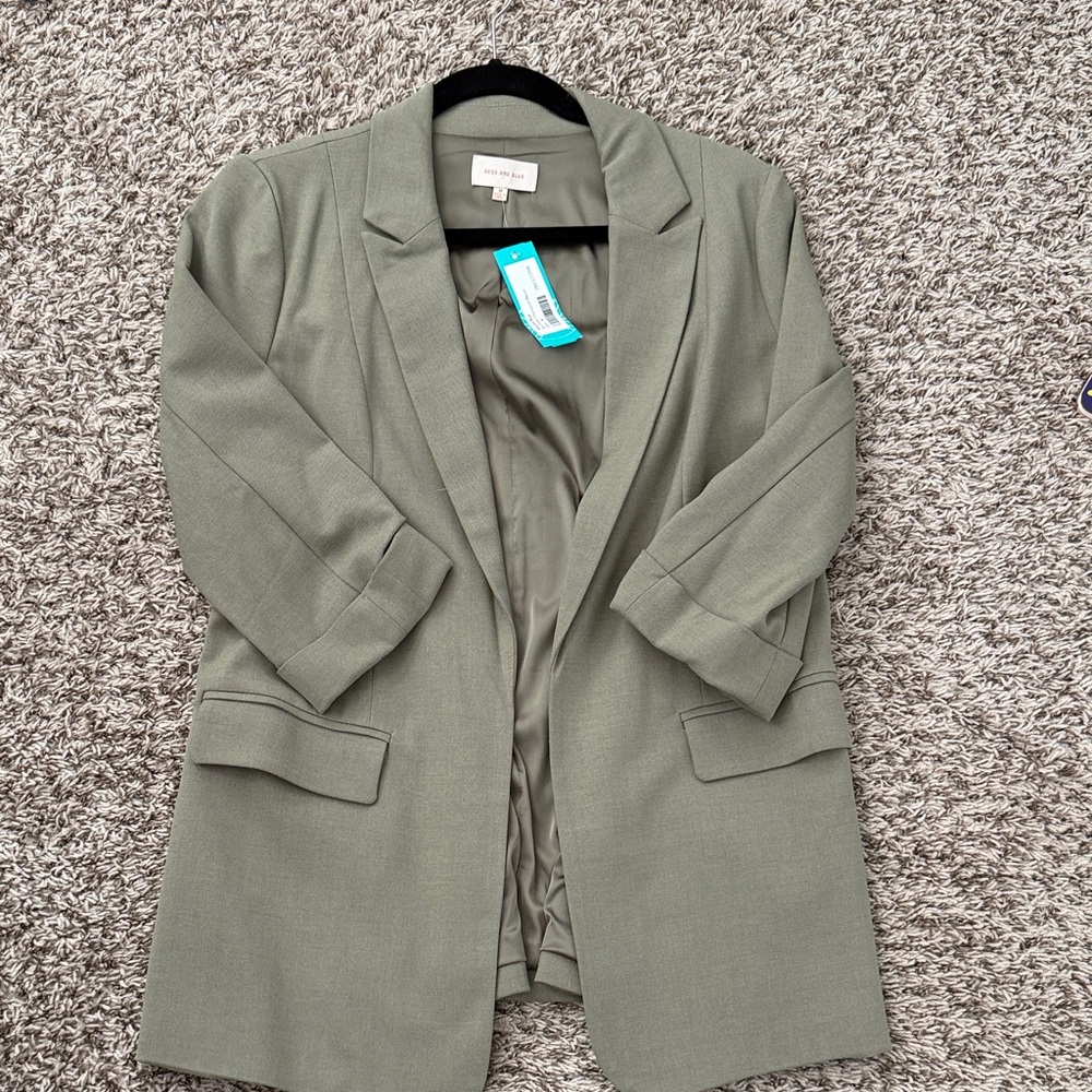 Skies Are Blue Olive Women's Blazer